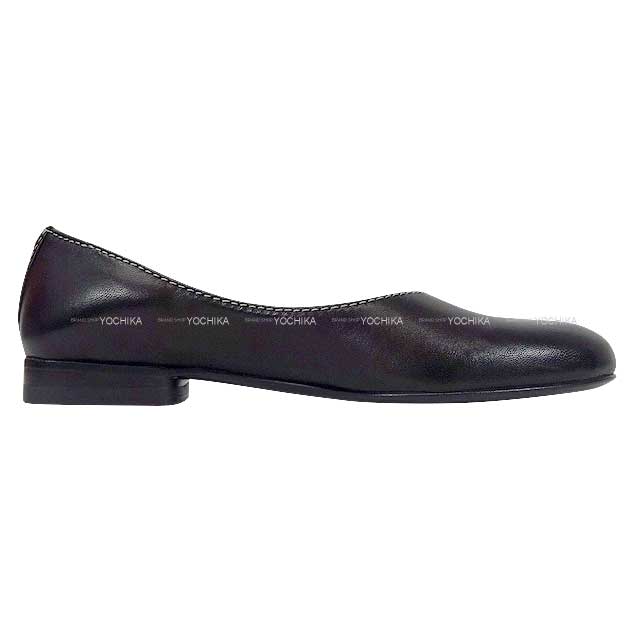 HERMES ballet shoes(flat shoes) Riz Noir (Black) Nappa Leather #37[BRAND NEW][Authentic]