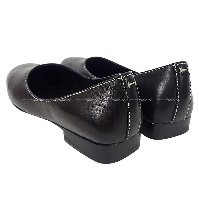 HERMES ballet shoes(flat shoes) Riz Noir (Black) Nappa Leather #37[BRAND NEW][Authentic]