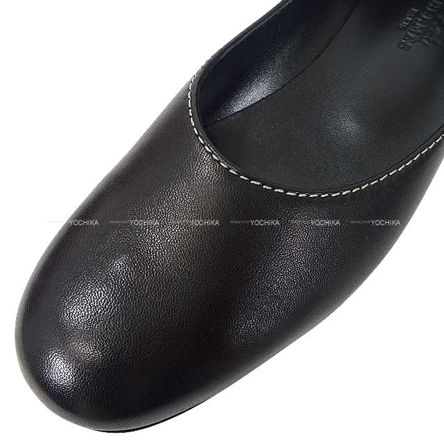 HERMES ballet shoes(flat shoes) Riz Noir (Black) Nappa Leather #37[BRAND NEW][Authentic]