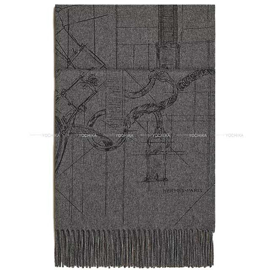 HERMES Stall Muffler Cavalcadour Anthracite Cashmere100%[BRAND NEW][Authentic]