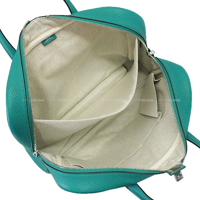 HERMES Handbag Victoria 2 12H Bleu Paon Taurillon Clemence Silver HW Stamp X[EXCELLENT][Authentic]