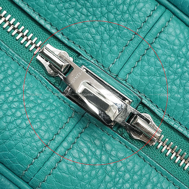 HERMES Handbag Victoria 2 12H Bleu Paon Taurillon Clemence Silver HW Stamp X[EXCELLENT][Authentic]