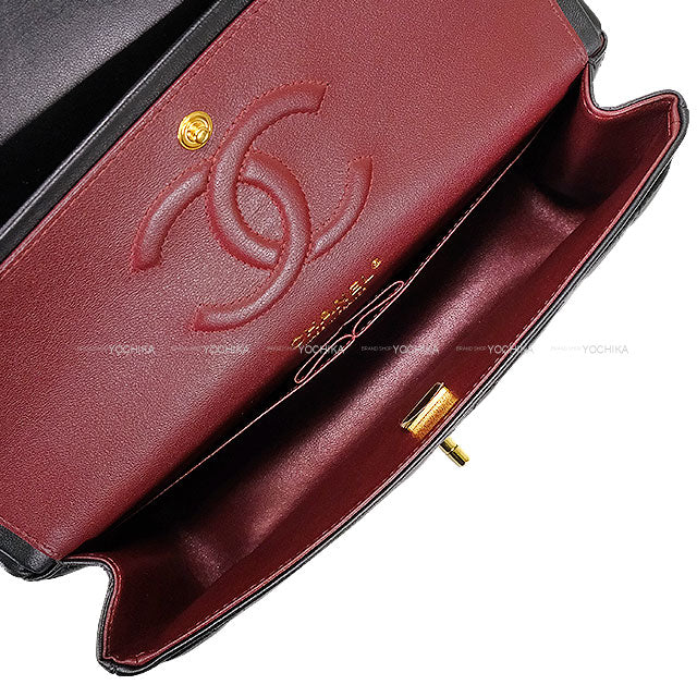CHANEL Shoulder bag Matelasse 25 W flap Chain Noir (Black) Lambskin Gold HW A01112[EXCELLENT][Authentic]