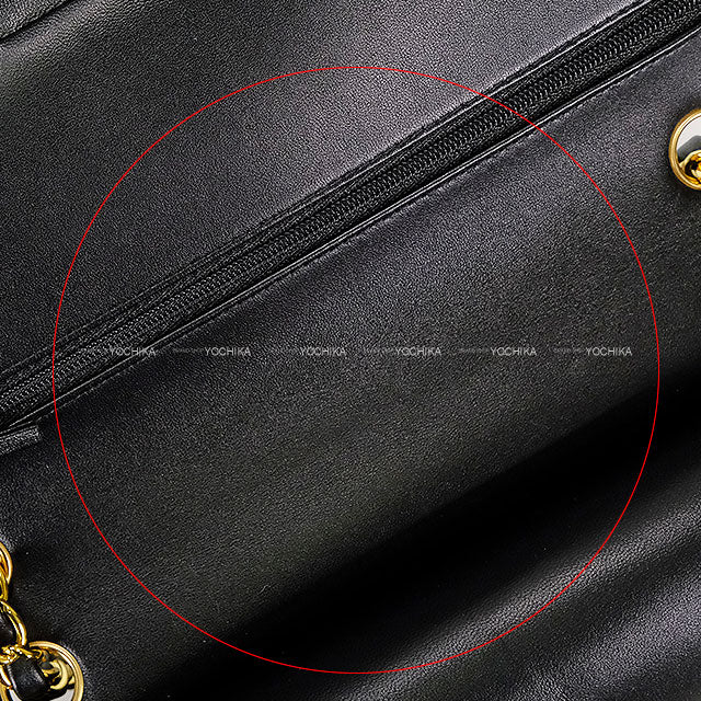 CHANEL Shoulder bag Matelasse 25 W flap Chain Noir (Black) Lambskin Gold HW A01112[EXCELLENT][Authentic]