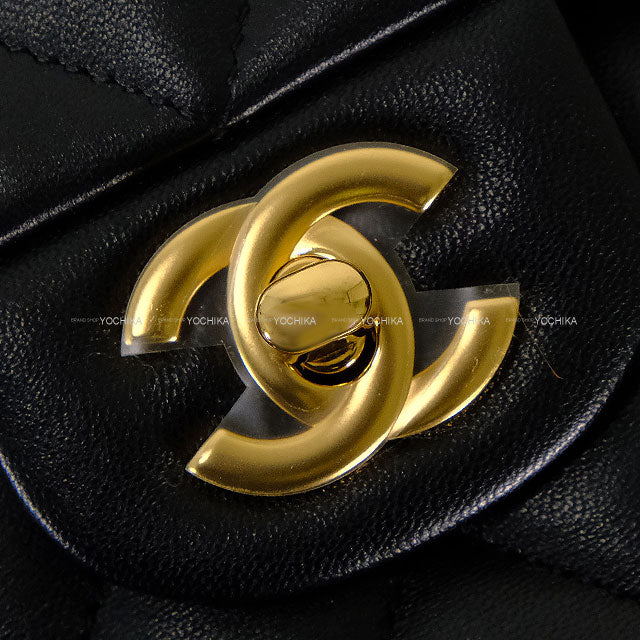 CHANEL Shoulder bag Matelasse 25 W flap Chain Noir (Black) Lambskin Gold HW A01112[EXCELLENT][Authentic]