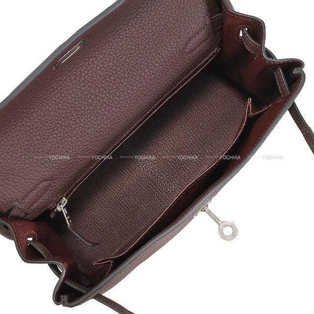 HERMES Shoulder bag Kelly25 Retourne with Bandouliere Rouge Sellier/Rose Confetti Veau Togo Silver HW Stamp K[EXCELLENT][Authentic]