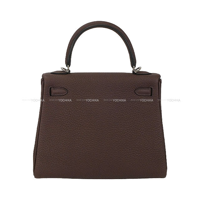 HERMES Shoulder bag Kelly25 Retourne with Bandouliere Rouge Sellier/Rose Confetti Veau Togo Silver HW Stamp K[EXCELLENT][Authentic]