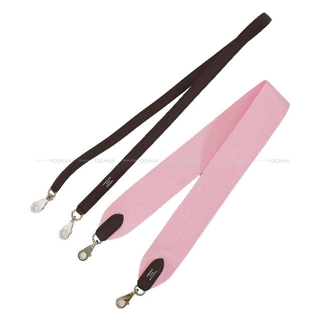 HERMES Shoulder bag Kelly25 Retourne with Bandouliere Rouge Sellier/Rose Confetti Veau Togo Silver HW Stamp K[EXCELLENT][Authentic]