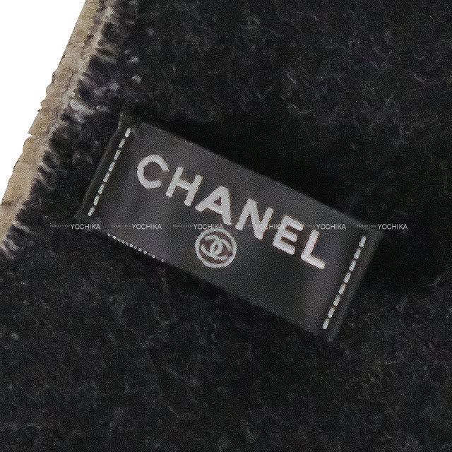 CHANEL Stall Large logo 2 patterns COCO mark two tone Beige/Blanc (White)/Noir (Black) Cashmere AAB347[BRAND NEW][Authentic]