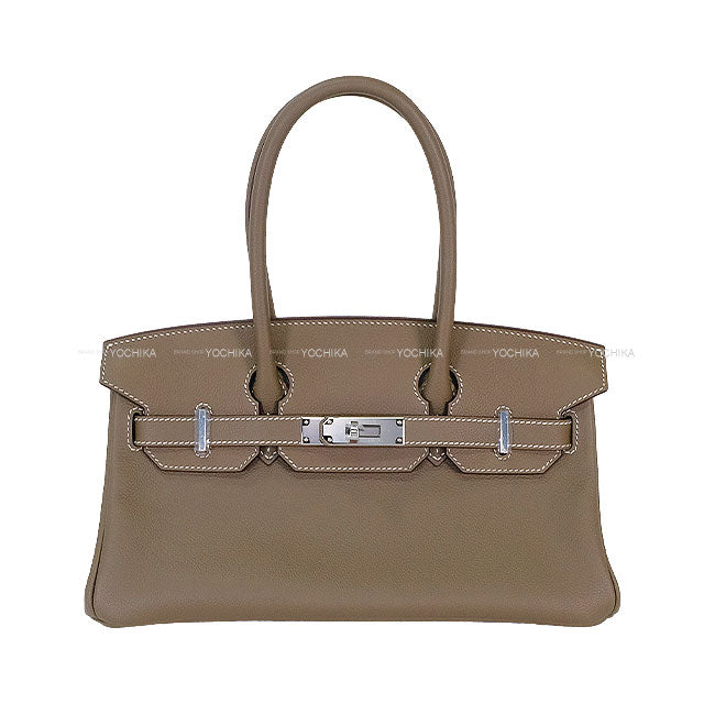 HERMES Shoulder bag Shoulder Birkin29 Etoupe Evercolor Silver HW Stamp W[BRAND NEW][Authentic]