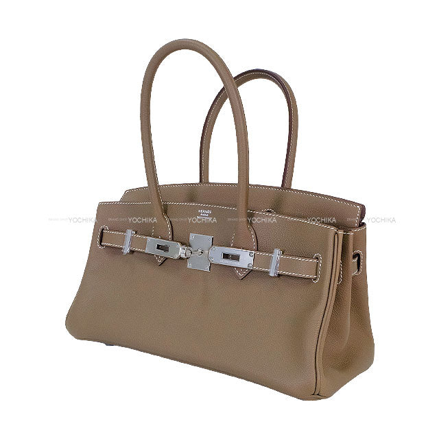 HERMES Shoulder bag Shoulder Birkin29 Etoupe Evercolor Silver HW Stamp W[BRAND NEW][Authentic]