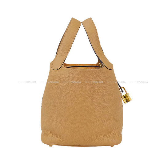 [Pre-loved] HERMES Handbag Picotin Lock 18 PM Chai Taurillon Clemence Gold HW Stamp Z[LIKE NEW][Authentic]
