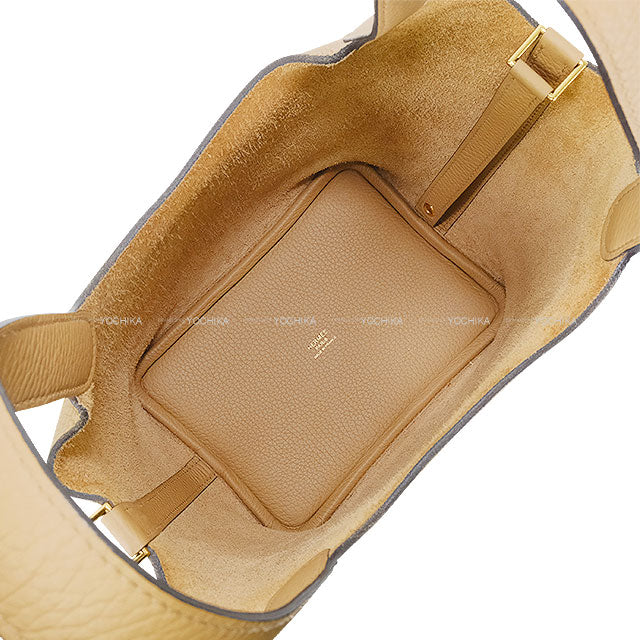 [Pre-loved] HERMES Handbag Picotin Lock 18 PM Chai Taurillon Clemence Gold HW Stamp Z[LIKE NEW][Authentic]