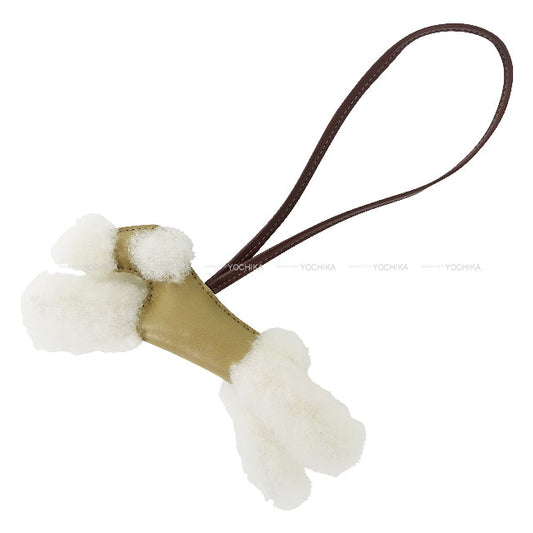 HERMES bag charm Buddy Dog Trench/Chocolat Mouton/Agneau Milo Stamp K[BRAND NEW][Authentic]