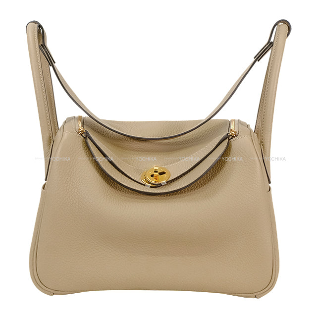 HERMES Shoulder bag Lindy 26 Verso Trench/Gris Asphalte Taurillon Clemence Gold HW Stamp K[BRAND NEW][Authentic]