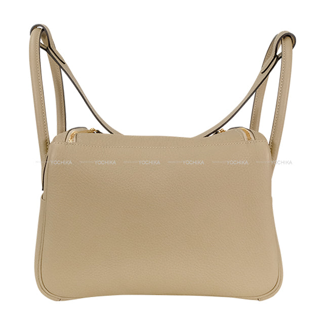 HERMES Shoulder bag Lindy 26 Verso Trench/Gris Asphalte Taurillon Clemence Gold HW Stamp K[BRAND NEW][Authentic]