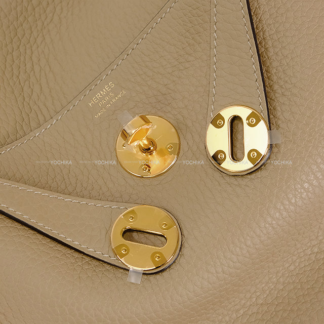 HERMES Shoulder bag Lindy 26 Verso Trench/Gris Asphalte Taurillon Clemence Gold HW Stamp K[BRAND NEW][Authentic]