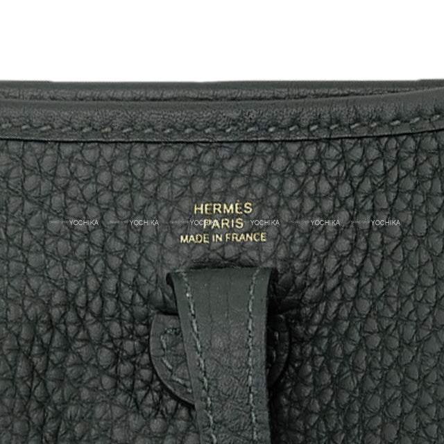 HERMES Shoulder bag Evelyne 16 TPM Vert Fonce Taurillon Clemence Gold HW Stamp W[EXCELLENT][Authentic]