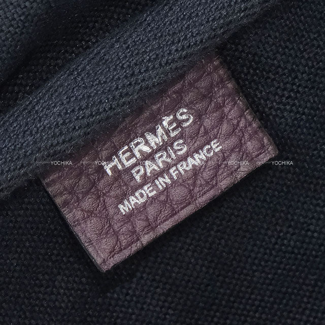 [Pre-loved] HERMES Shoulder bag Victoria 2 43 Fourre-tout Prune/Bleu Nuit Taurillon Clemence/Toile H Silver HW Stamp D[LIKE NEW][Authentic]