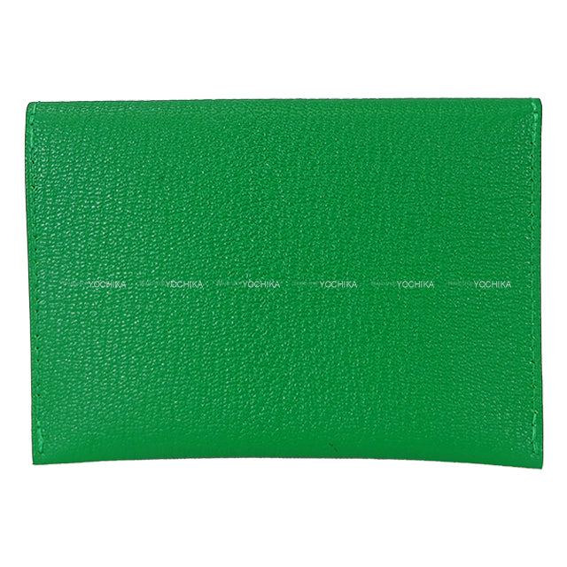 HERMES card holder Enveloppe MM Bambou Chevre Mysore Stamp K H032790[BRAND NEW][Authentic]