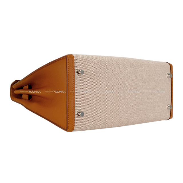 HERMES Shoulder bag Kelly28 Sellier Gold/Ecru Veau Swift/Toile H Silver HW Stamp K[BRAND NEW][Authentic]