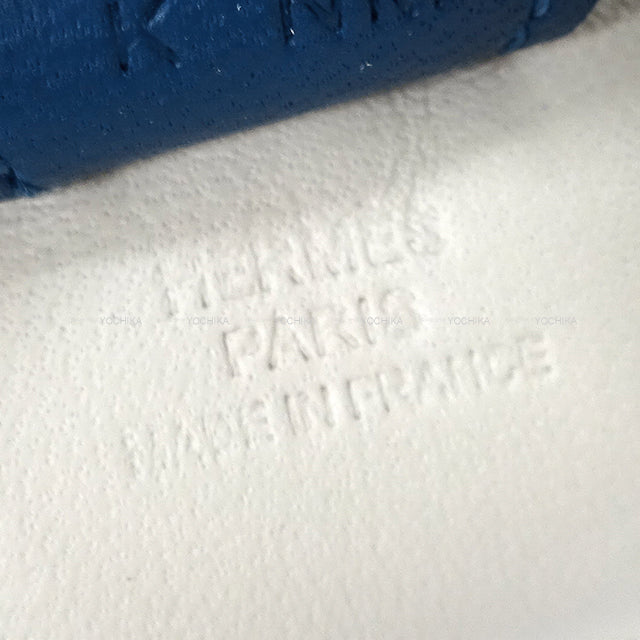 HERMES bag charm Rodeo PM Craie/Gold/Blue Tie Agneau Milo Stamp K[BRAND NEW][Authentic]