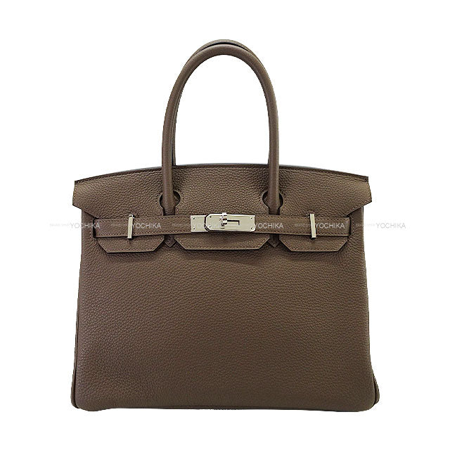 [Pre-loved] HERMES Handbag Birkin30 Taupe Veau Togo Silver HW Stamp □Q[LIKE NEW][Authentic]