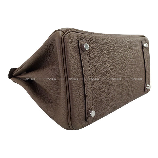 [Pre-loved] HERMES Handbag Birkin30 Taupe Veau Togo Silver HW Stamp □Q[LIKE NEW][Authentic]