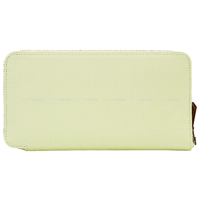 HERMES long wallet Azap Silk'in Long Ex-Libris Vert Fizz/Menthe (Mint)/Mauve sylvestre Veau Epsom/Silk/Veau Barenia Silver HW Stamp U[EXCELLENT][Authentic]