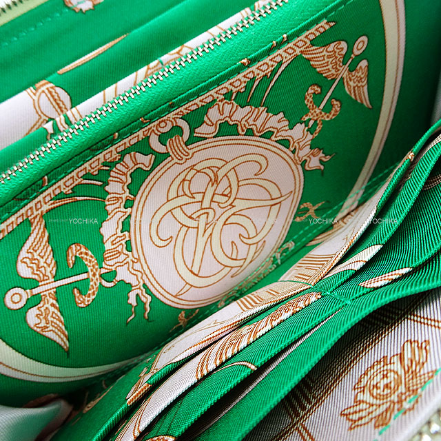 HERMES long wallet Azap Silk'in Long Ex-Libris Vert Fizz/Menthe (Mint)/Mauve sylvestre Veau Epsom/Silk/Veau Barenia Silver HW Stamp U[EXCELLENT][Authentic]