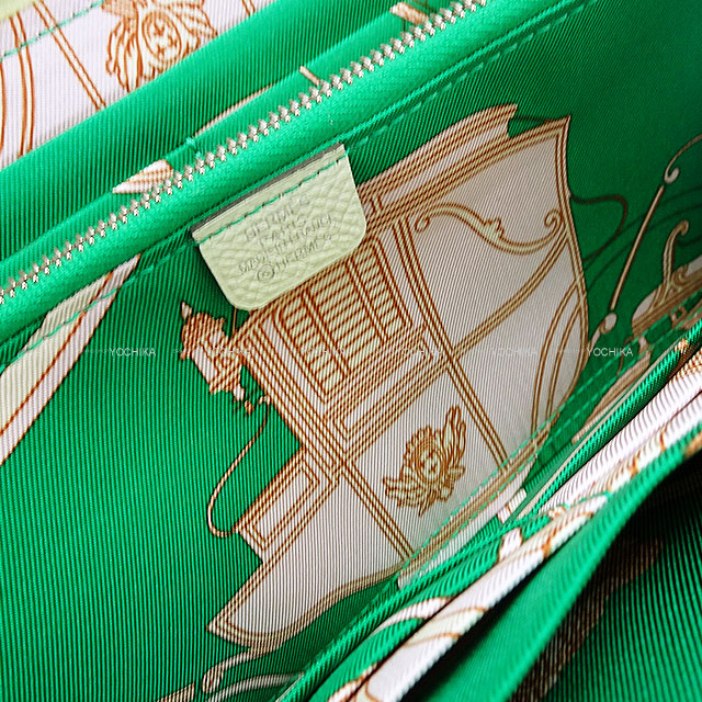 HERMES long wallet Azap Silk'in Long Ex-Libris Vert Fizz/Menthe (Mint)/Mauve sylvestre Veau Epsom/Silk/Veau Barenia Silver HW Stamp U[EXCELLENT][Authentic]