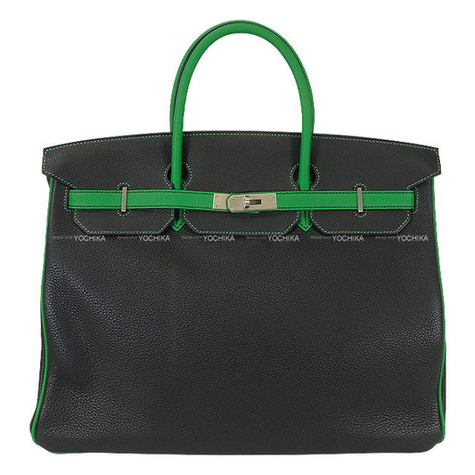 [Pre-loved] HERMES Handbag Birkin40 Special order HSS Noir (Black)/Bambou Veau Togo Mat Silver HW Stamp A[LIKE NEW][Authentic]