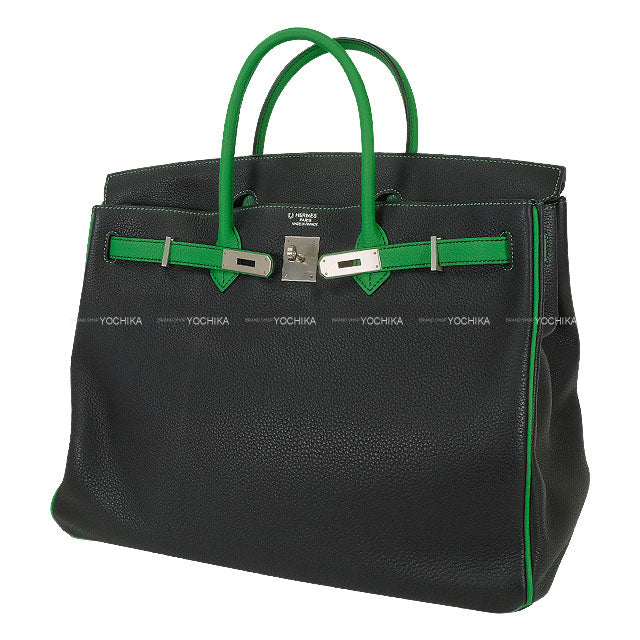 [Pre-loved] HERMES Handbag Birkin40 Special order HSS Noir (Black)/Bambou Veau Togo Mat Silver HW Stamp A[LIKE NEW][Authentic]