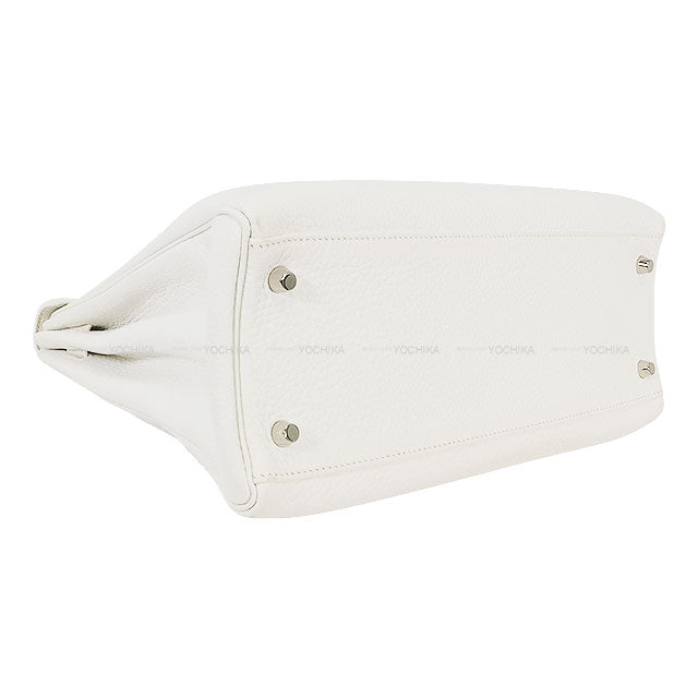 [Pre-loved] HERMES Shoulder bag Kelly32 Retourne with Bandouliere Blanc (White)/Mykonos Taurillon Clemence Silver HW Stamp □O[LIKE NEW][Authentic]