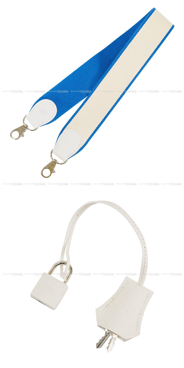 [Pre-loved] HERMES Shoulder bag Kelly32 Retourne with Bandouliere Blanc (White)/Mykonos Taurillon Clemence Silver HW Stamp □O[LIKE NEW][Authentic]