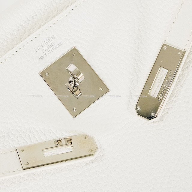 [Pre-loved] HERMES Shoulder bag Kelly32 Retourne with Bandouliere Blanc (White)/Mykonos Taurillon Clemence Silver HW Stamp □O[LIKE NEW][Authentic]