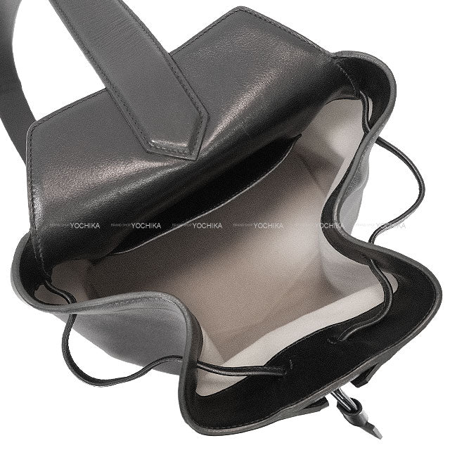 [Pre-loved] HERMES Backpack/daypack/Ruck sack Flash Sailor Backpack Noir (Black) Ever Grain Silver HW Stamp D[USED A][Authentic]