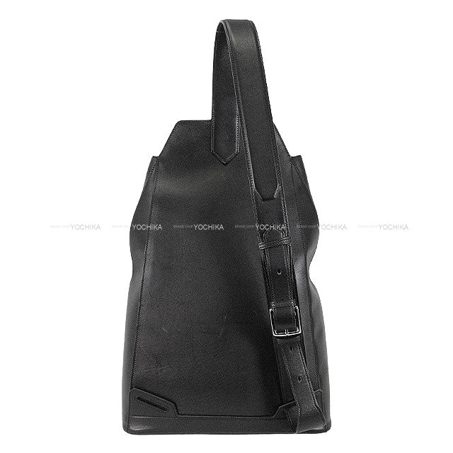 [Pre-loved] HERMES Backpack/daypack/Ruck sack Flash Sailor Backpack Noir (Black) Ever Grain Silver HW Stamp D[USED A][Authentic]