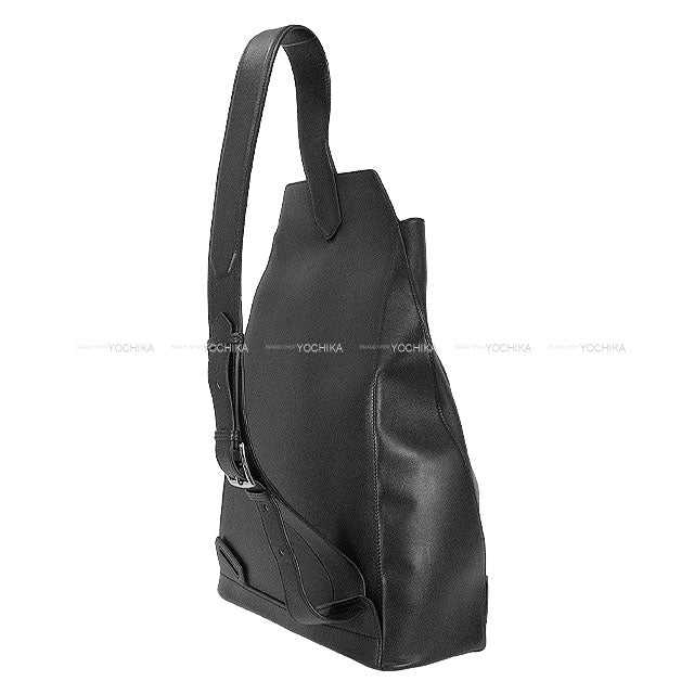 [Pre-loved] HERMES Backpack/daypack/Ruck sack Flash Sailor Backpack Noir (Black) Ever Grain Silver HW Stamp D[USED A][Authentic]