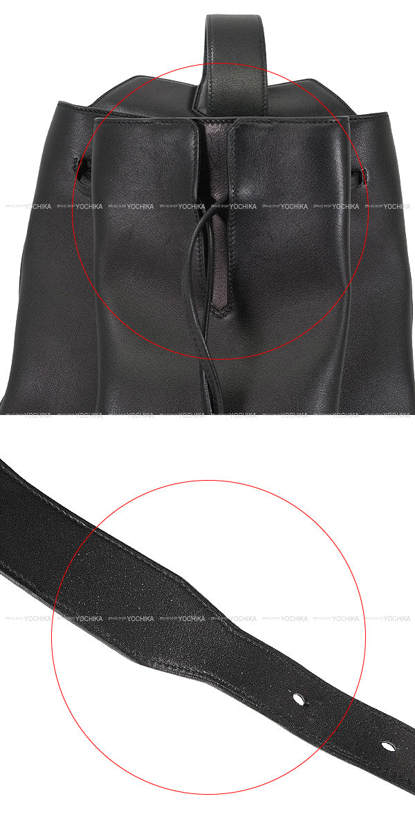 [Pre-loved] HERMES Backpack/daypack/Ruck sack Flash Sailor Backpack Noir (Black) Ever Grain Silver HW Stamp D[USED A][Authentic]