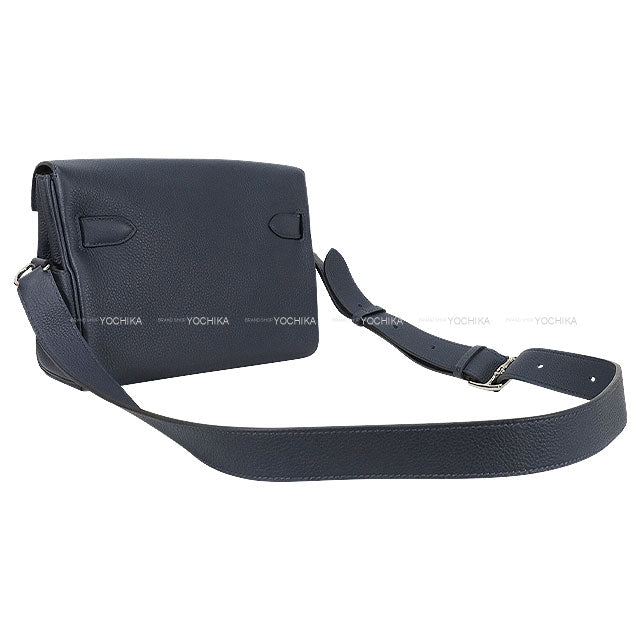 HERMES Shoulder bag Kelly Messenger 24 PM Blue Navy Veau Togo Silver HW Stamp K[BRAND NEW][Authentic]