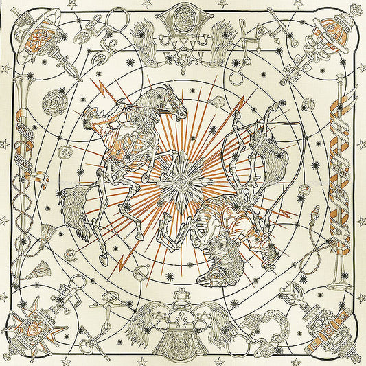 2025SS HERMES scarf Carre 140 CHORUS STELLARUM Blanc/Marine/Beige Rose Cashmere70% / Silk30%[BRAND NEW][Authentic]