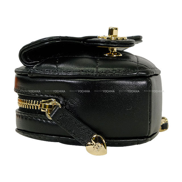 2025AW CHANEL bag charm Matelasse COCO Mark Mini Heart Chain Noir (Black) Lambskin Champagne Gold HW AP4838[BRAND NEW][Authentic]