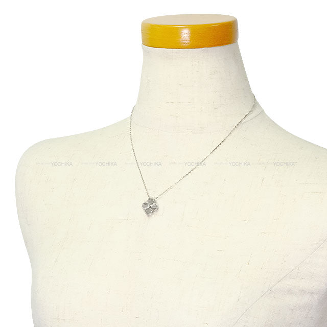 [Pre-loved] 2020 Holiday Collection Van Cleef & Arpels necklace Vintage Alhambra Pendant Guilloche White Gold K18WG/Diamond VCARP6L800[LIKE NEW][Authentic]