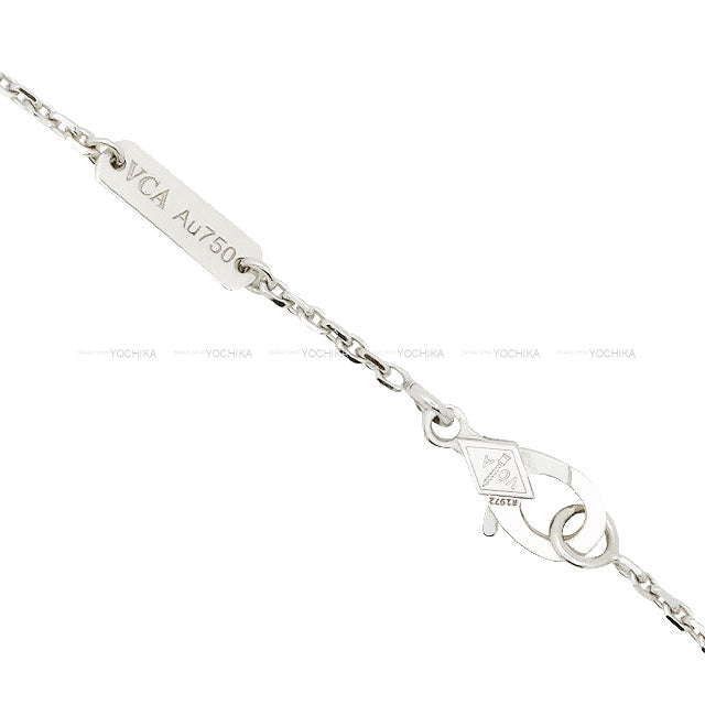 [Pre-loved] 2020 Holiday Collection Van Cleef & Arpels necklace Vintage Alhambra Pendant Guilloche White Gold K18WG/Diamond VCARP6L800[LIKE NEW][Authentic]