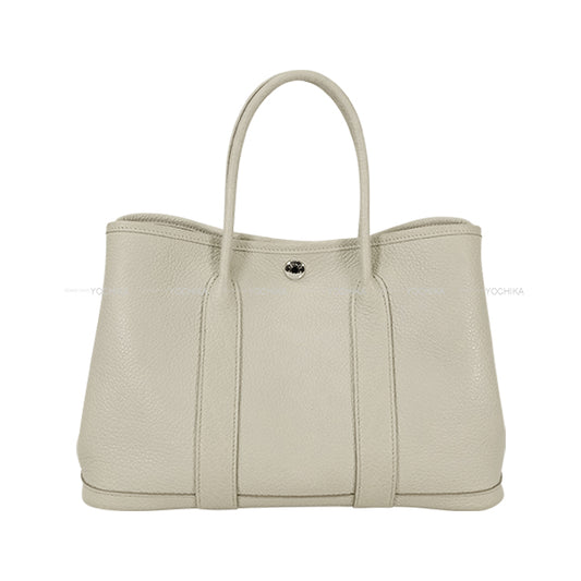 [Pre-loved] HERMES tote bag Garden Party 30 TPM All Leather Beton Veau Negonda Silver HW Stamp Z[LIKE NEW][Authentic]