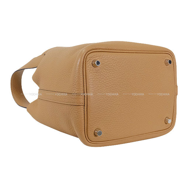 [Pre-loved] HERMES Handbag Picotin Lock 18 PM Chai Taurillon Clemence Silver HW Stamp U[LIKE NEW][Authentic]