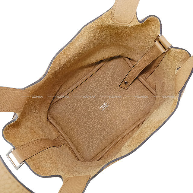 [Pre-loved] HERMES Handbag Picotin Lock 18 PM Chai Taurillon Clemence Silver HW Stamp U[LIKE NEW][Authentic]