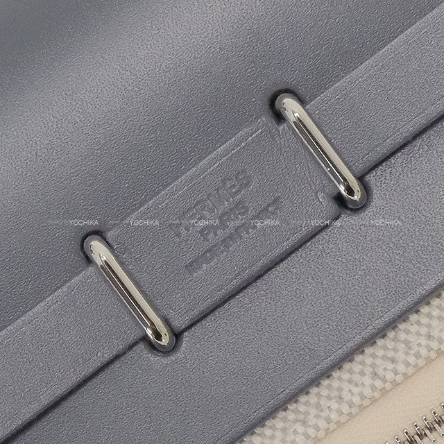 HERMES Shoulder bag Herbag Zip 20 Mini Ardoise/Ecru Toile Militaire/Vache Hunter Silver HW Stamp K[BRAND NEW][Authentic]