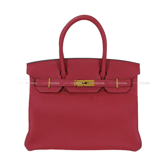 [Pre-loved] HERMES Handbag Birkin30 Rouge Grenade Veau Togo Gold HW Stamp X[LIKE NEW][Authentic]
